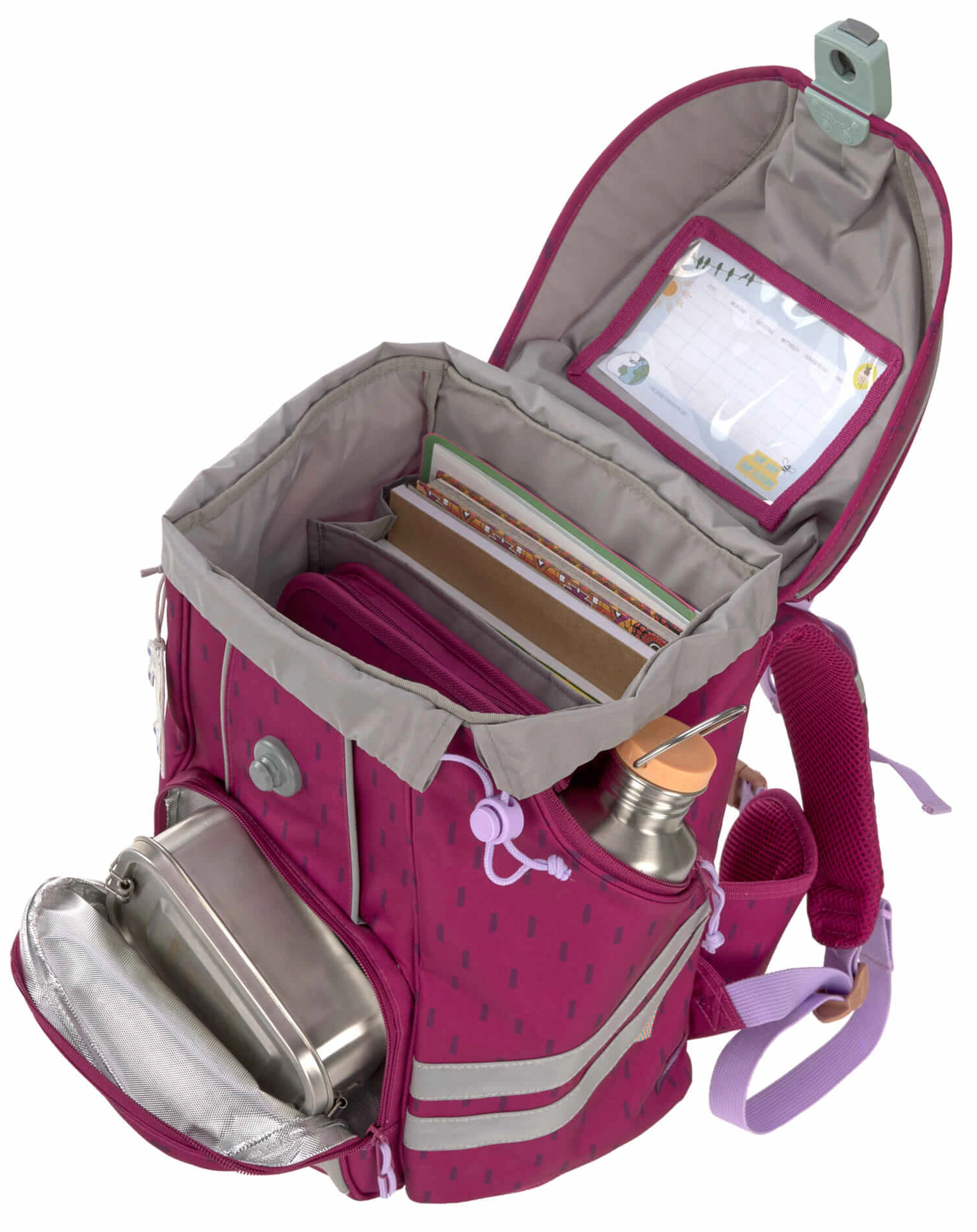 Schulranzen-Set FLEXY UNIQUE (30x25x40) 7-teilig in speckles berry
