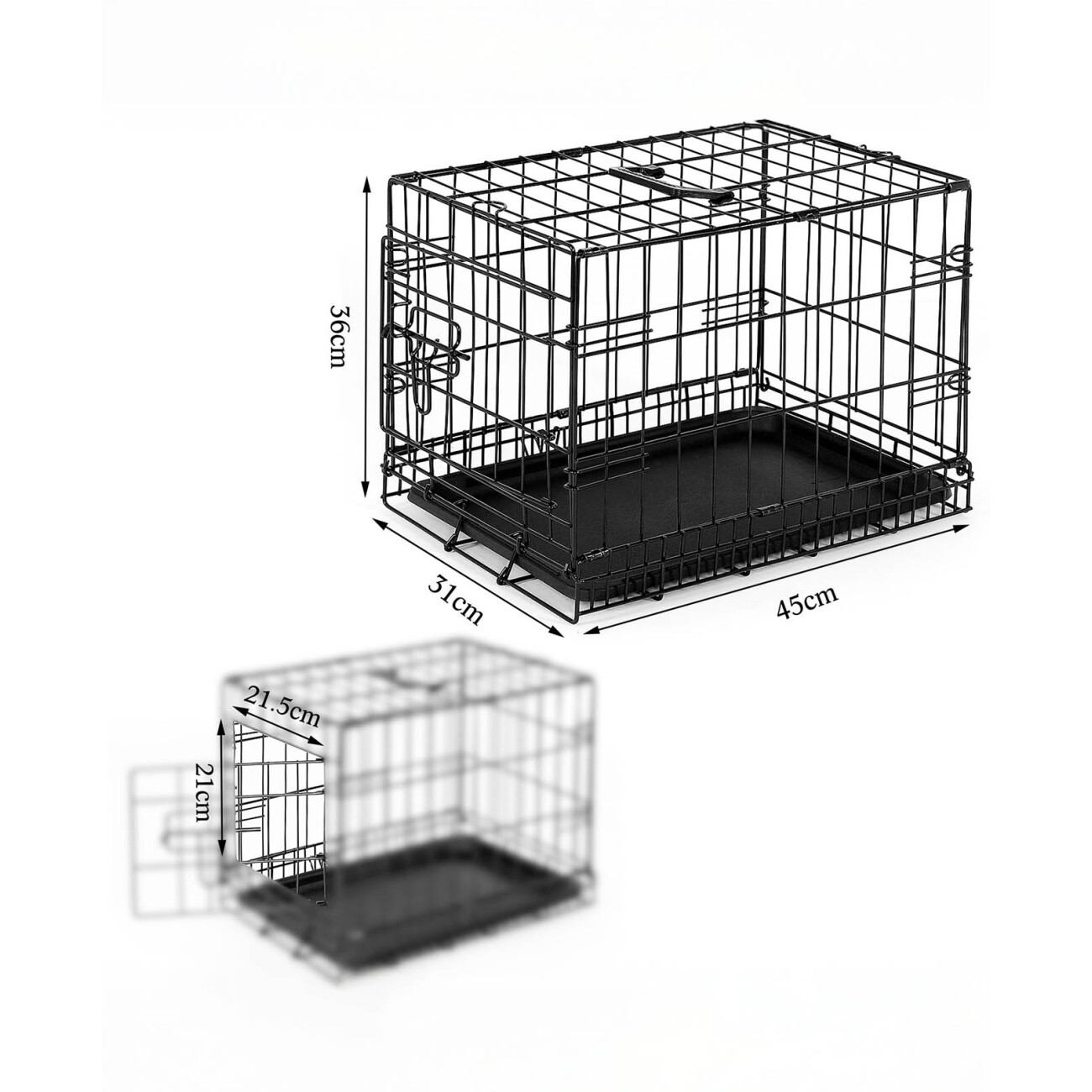 Lionto Hundetransportkäfig Tiertransportbox Hundebox Größe (S) 45x31x36 cm S