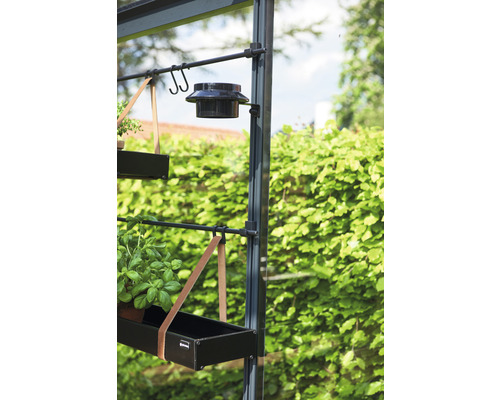 JULIANA Premium kas 8,8 m² 3 mm veiligheidsglas 296 x 296 cm antraciet/zwart