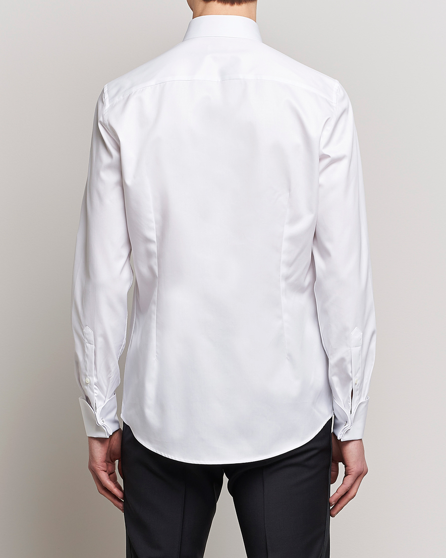 Stenströms Slimline Open Smoking Shirt White
