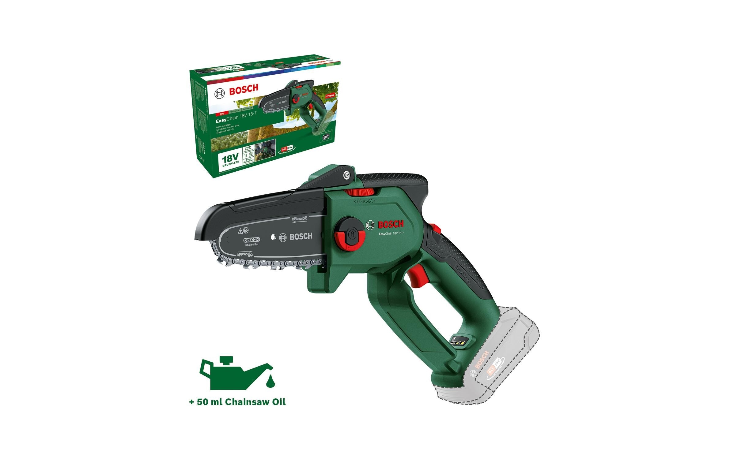 BOSCH Akku-Kettensäge »EasyChain 18 V-15-7 Solo«