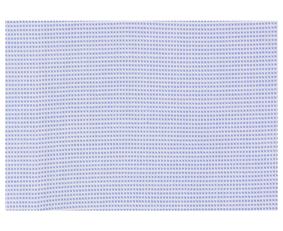 Chemise bleu ciel popeline - Col italien - LUCIANO
