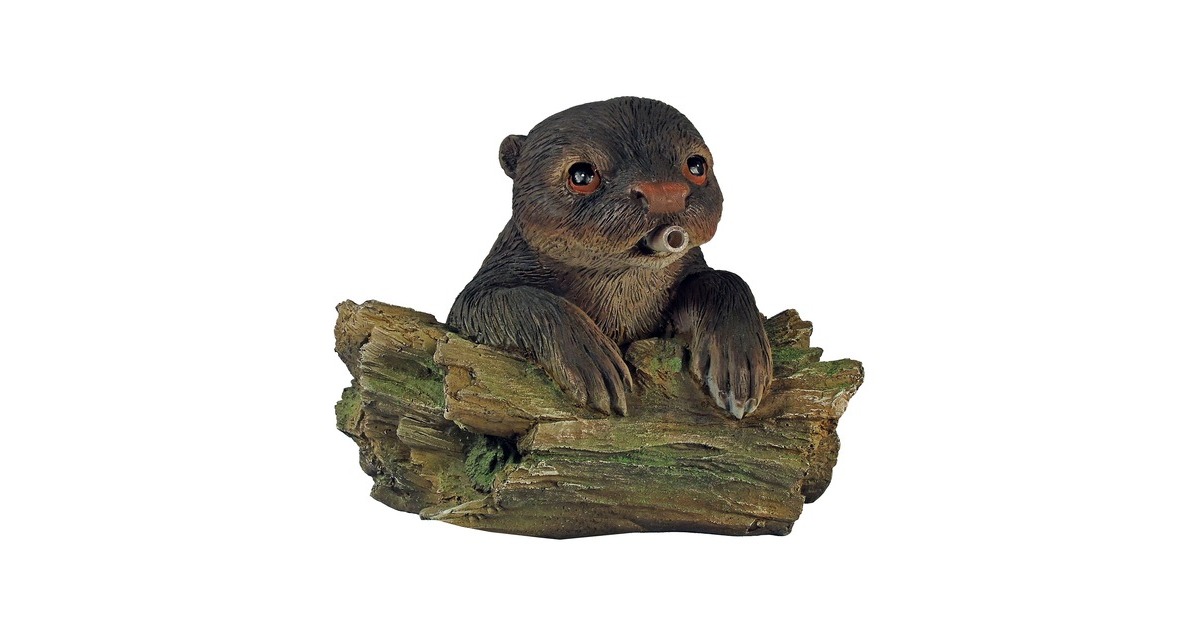 UbbinkDrijvende spuitfiguur Otter op Boomstam waterornament