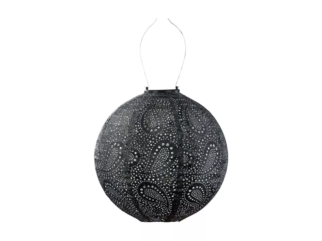 Lanterne solaire Round 30 cm Paisley - Gris foncé