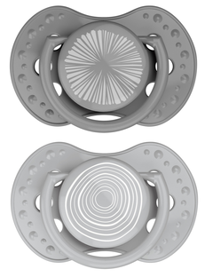 Difrax LOVI Dynamic Pacifier 18  Months Harmony Dark Grey Light Grey - Fopspeen 2ST
