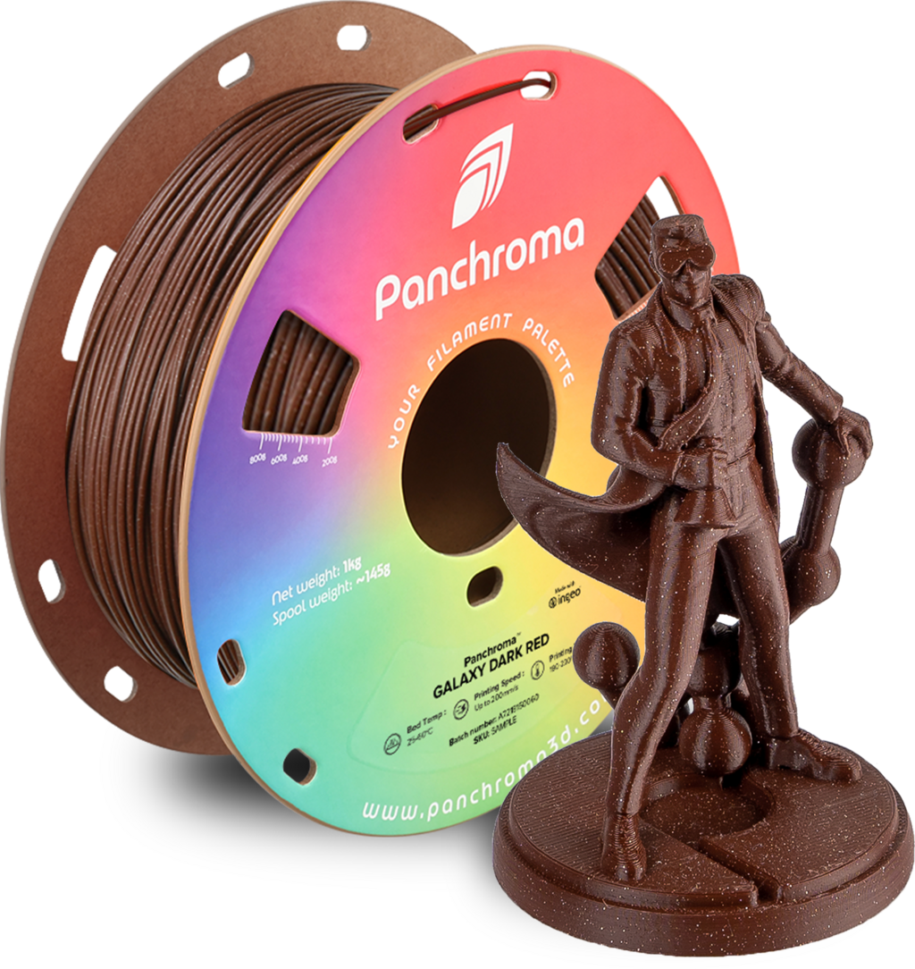 Polymaker  Panchroma™ PLA Galaxy Dark Red, 1,75 mm / 1000 g    Funkelnder Charme der Galaxie in Dunkelrot
