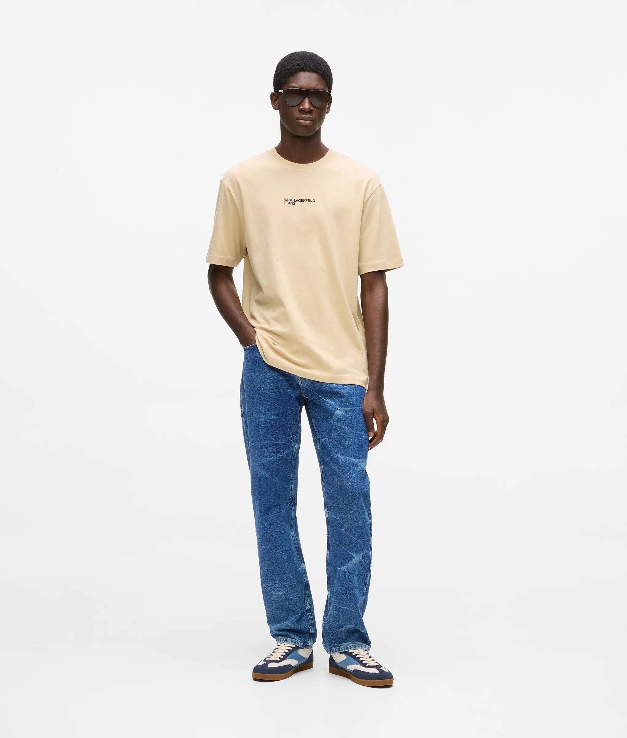 Gemarmerde rechte jeans