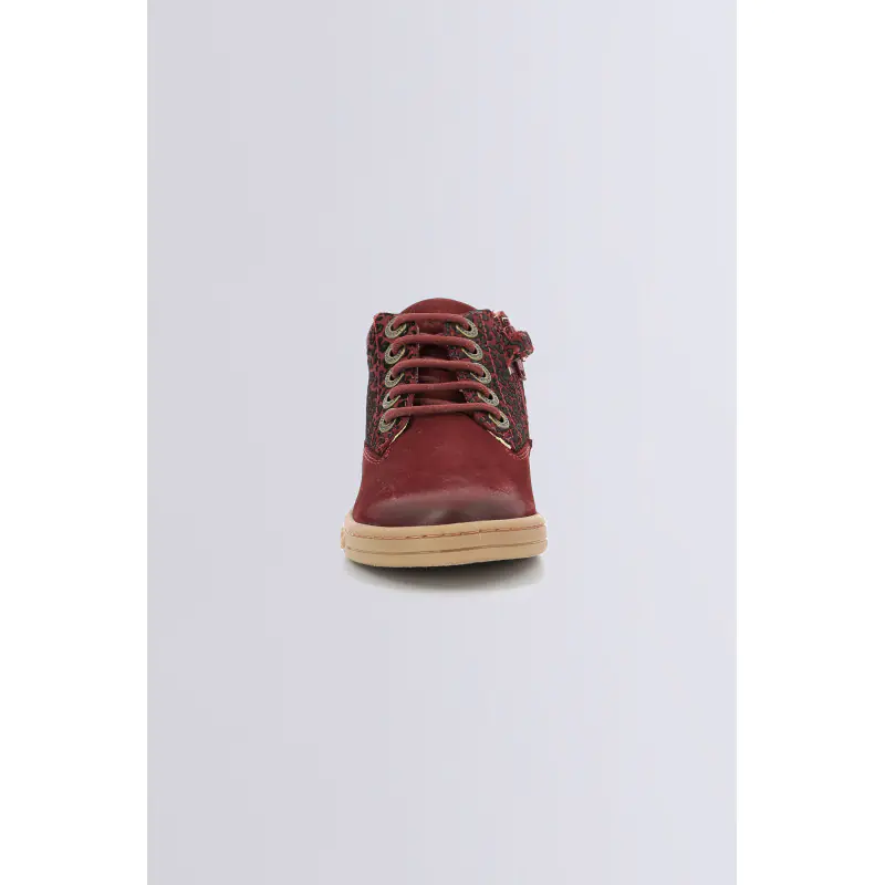 TACKLAND BORDEAUX LEOPARD (24-36) BOTTINES Cuir Fille