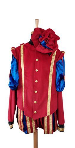 Pieten Pak Blauw Rood Fluweel Deluxe