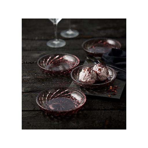 Lyngby Glas Sorrento 4-pak Asiet, Pink, Ø16 cm