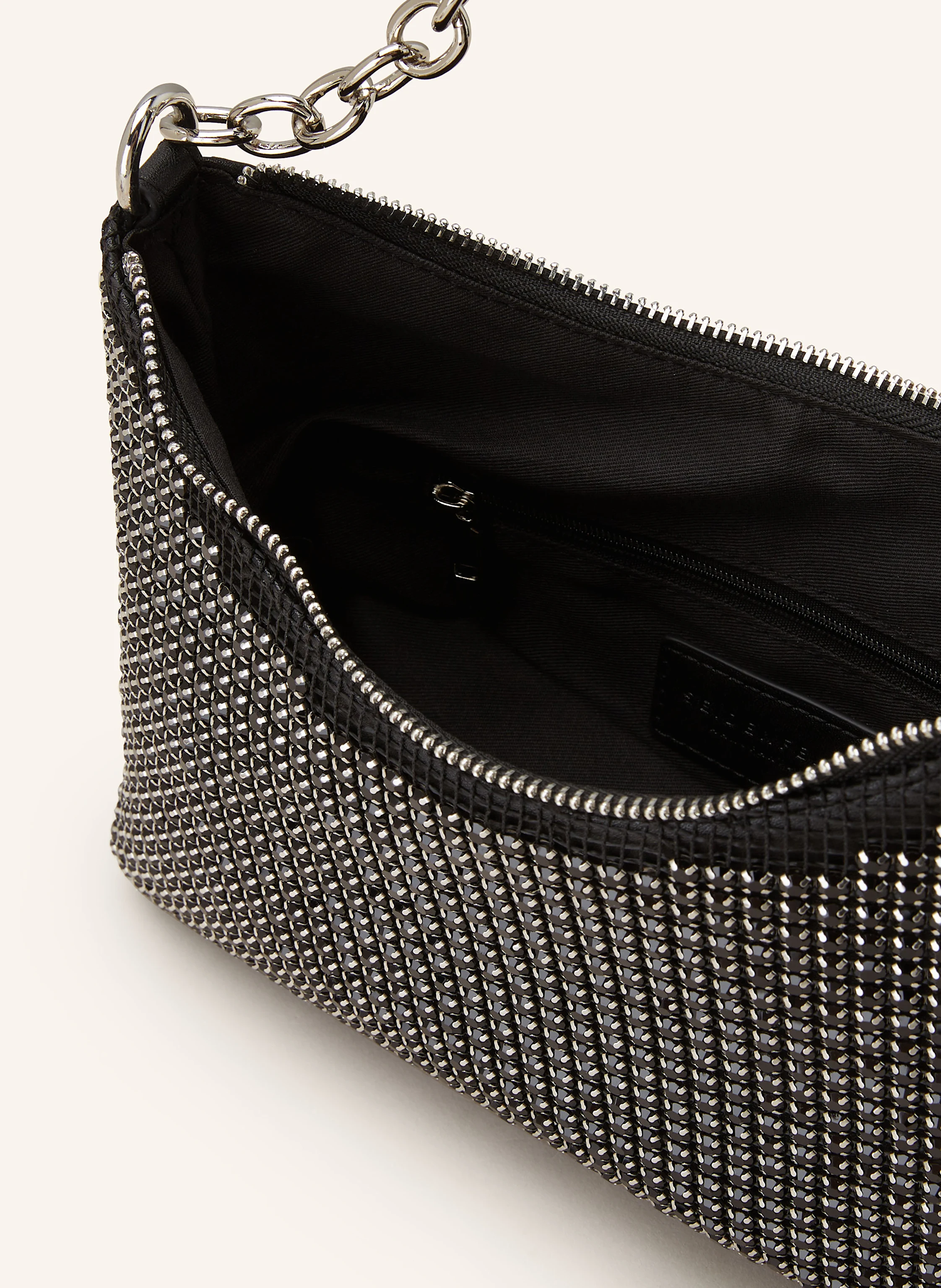 SEIDENFELT Schultertasche mit Schmucksteinen