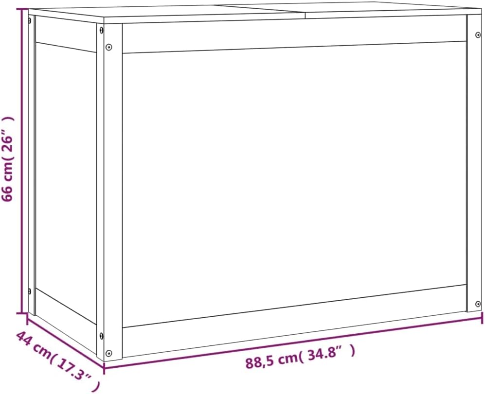 vidaXL Wäschetruhe Wäschekorb Wäschebox Wäschetonne Holztruhe Wäschebehälter Sammler Korb Box Wäschesack 88,5x44x66cm Massivholz Kiefer