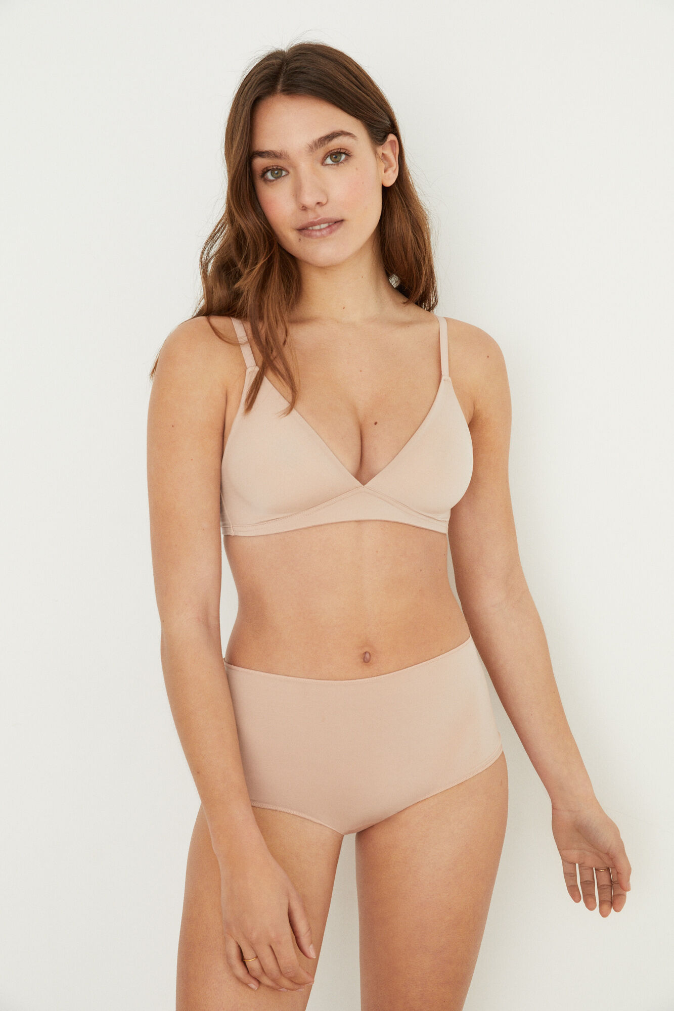 Sutiã Triangular de Microfibra Natural - Nude