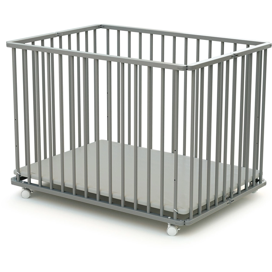 WEBABY Laufgitter faltbar Buche grau 70 x 100 cm