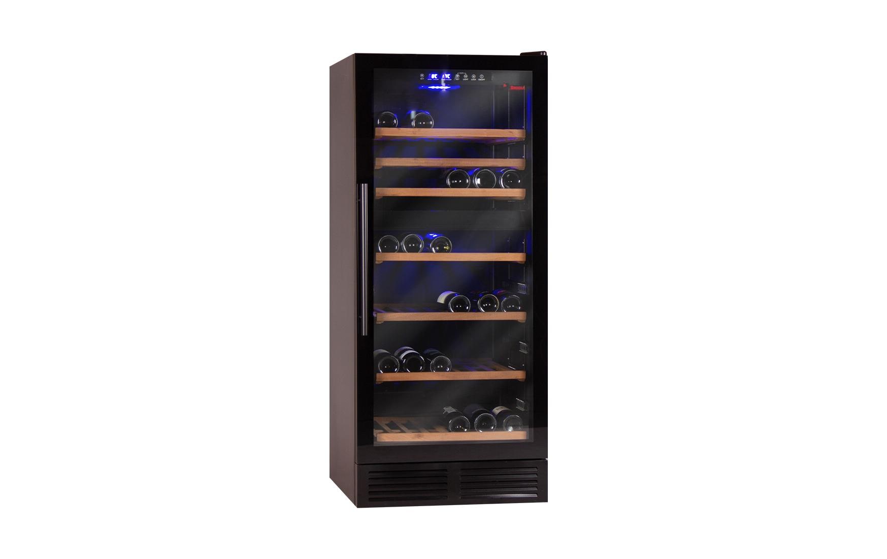 Weinklimaschrank Bodega BWS140 Schwarz, Rechts<br>Freistehender Weinschrank