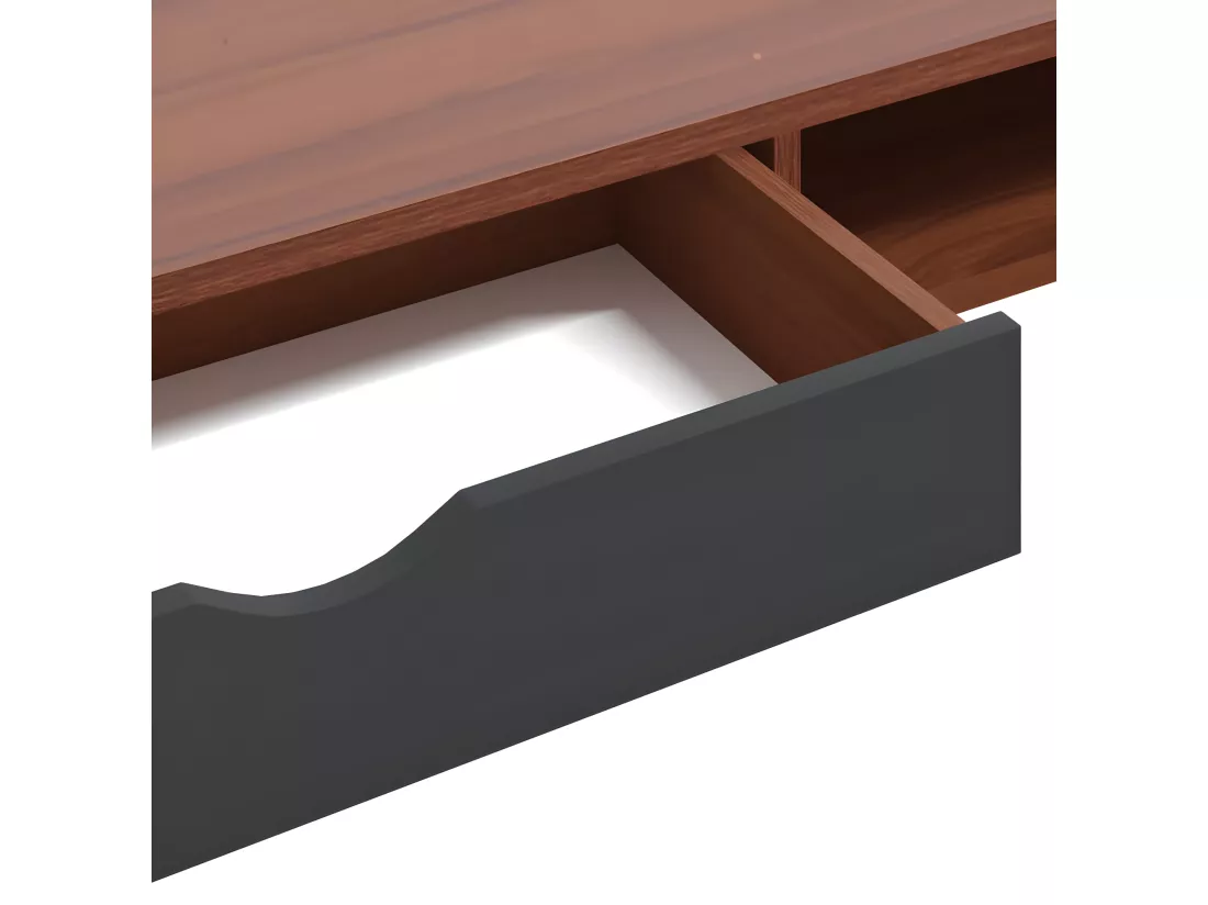 Bureau d'ordinateur avec tiroir marron 110x50x75 cm