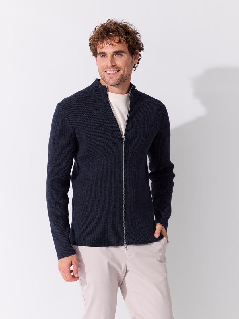 Bruno zip cardigan Night Sky