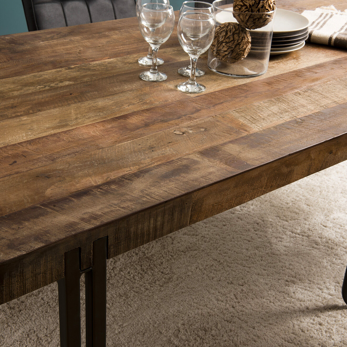 Macabane Table de séjour Sixtine teck - 200x90x80 cm
