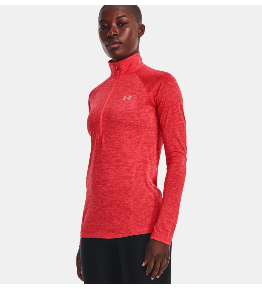 Moletom com capuz Under Armour UA Tech Twist com meio zíper, vermelho