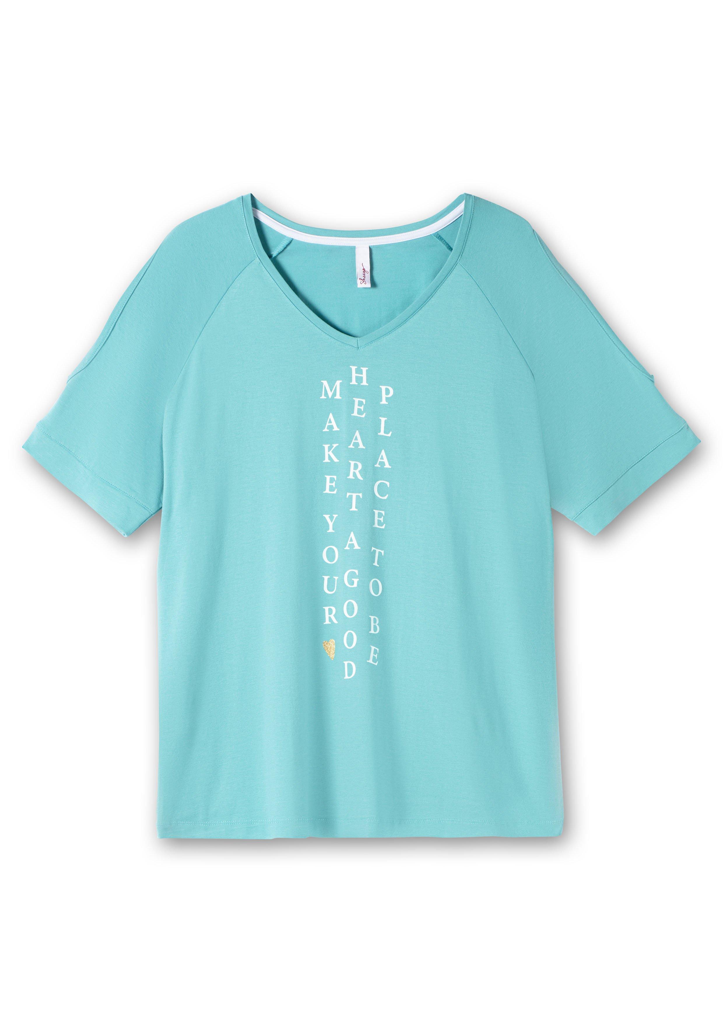 Shirt mit Wordingprint und Schulter-Cut-outs