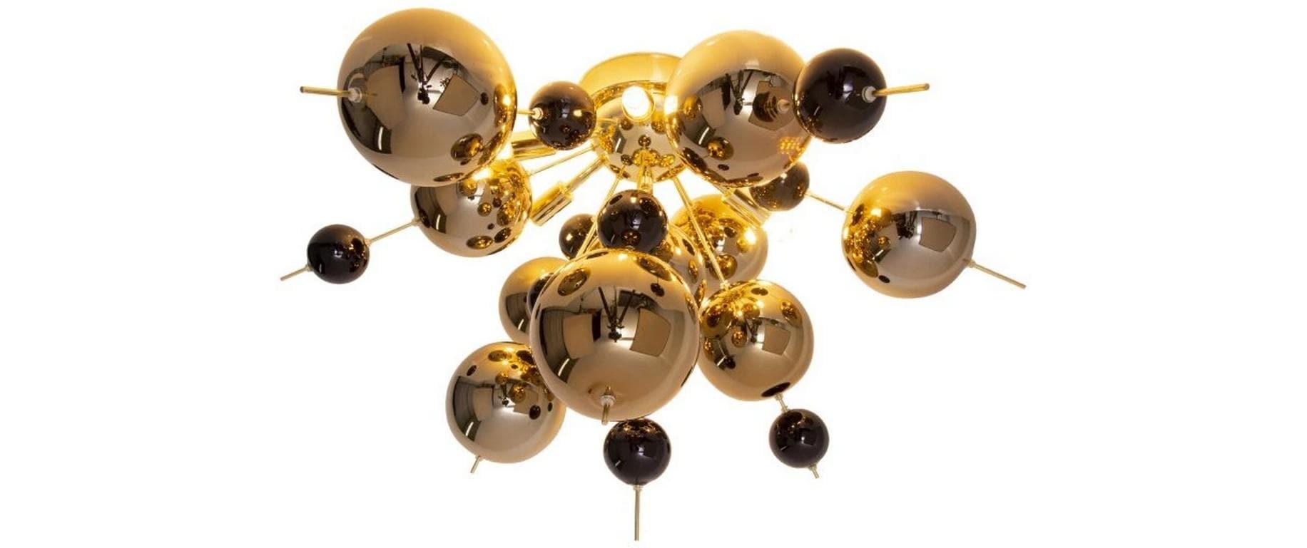 Deckenleuchte «Explosion» - Gold<br>Deckenbeleuchtung mit einem Kugeldurchmesser von 5 bis 10 cm