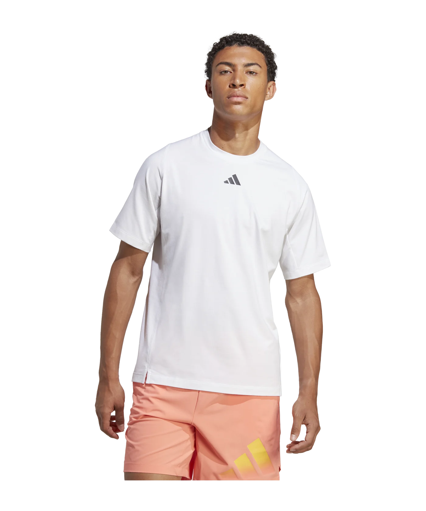 adidas 3Bar T-Shirt Weiss Gelb Orange