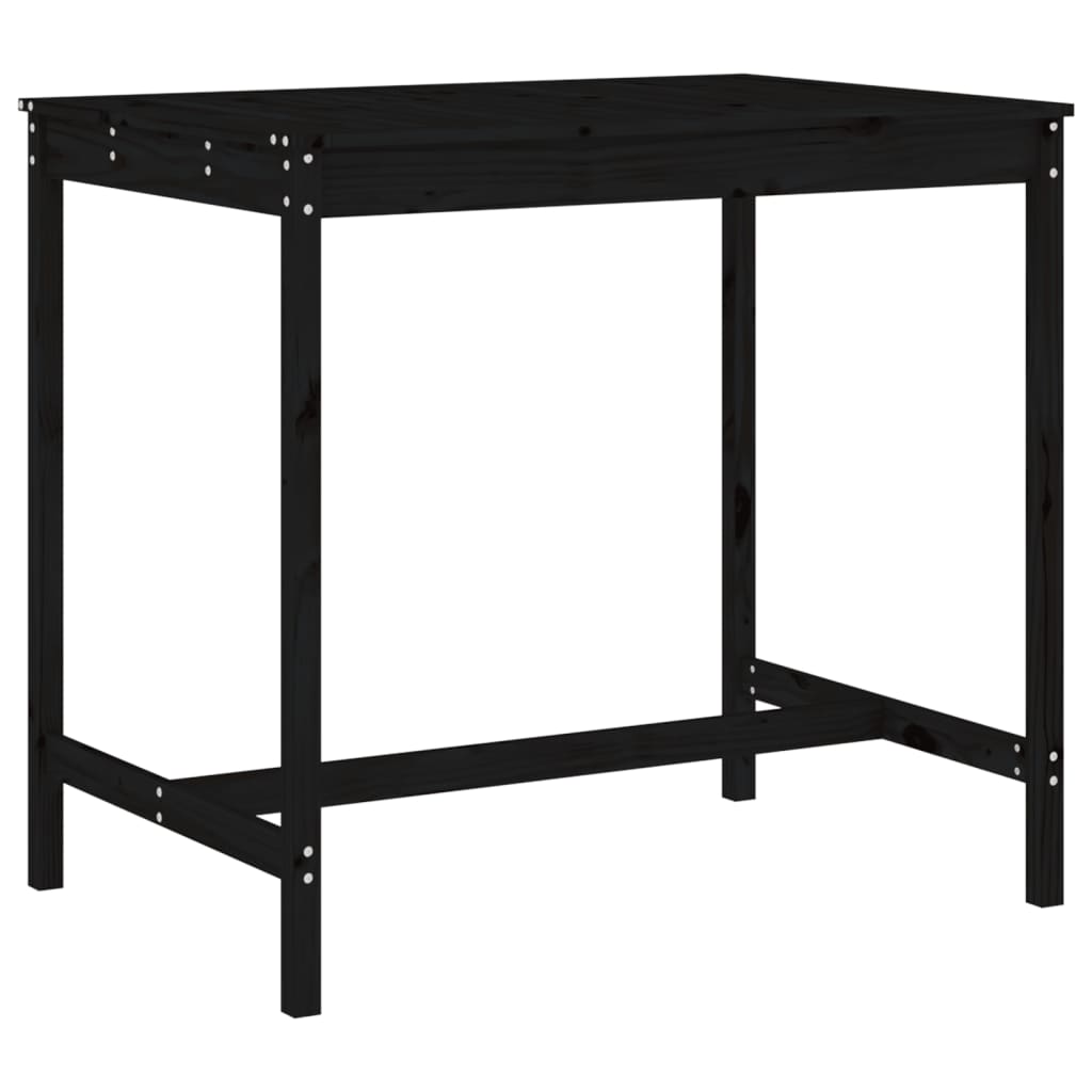 Ensemble de bar de jardin 5 pcs noir bois de pin massif