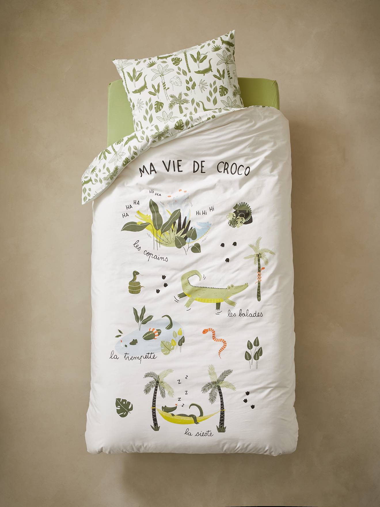 Conjunto de capa de edredom e fronha infantil TREK, multicolorido