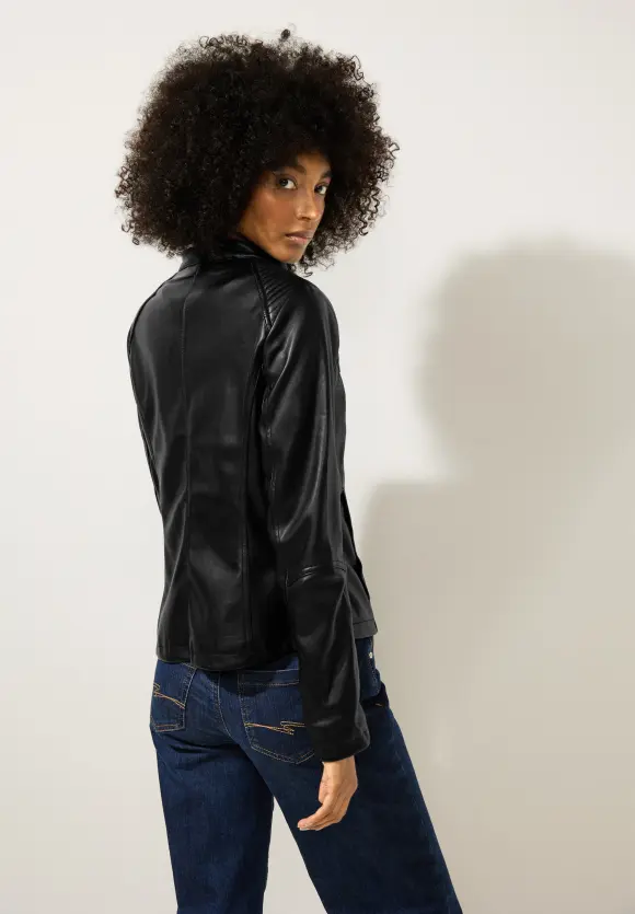 Jacke in Lederoptik - Black