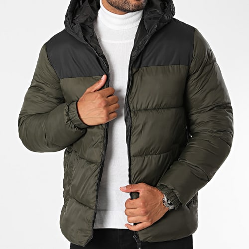 Doudoune Capuche Toby Vert Kaki Noir