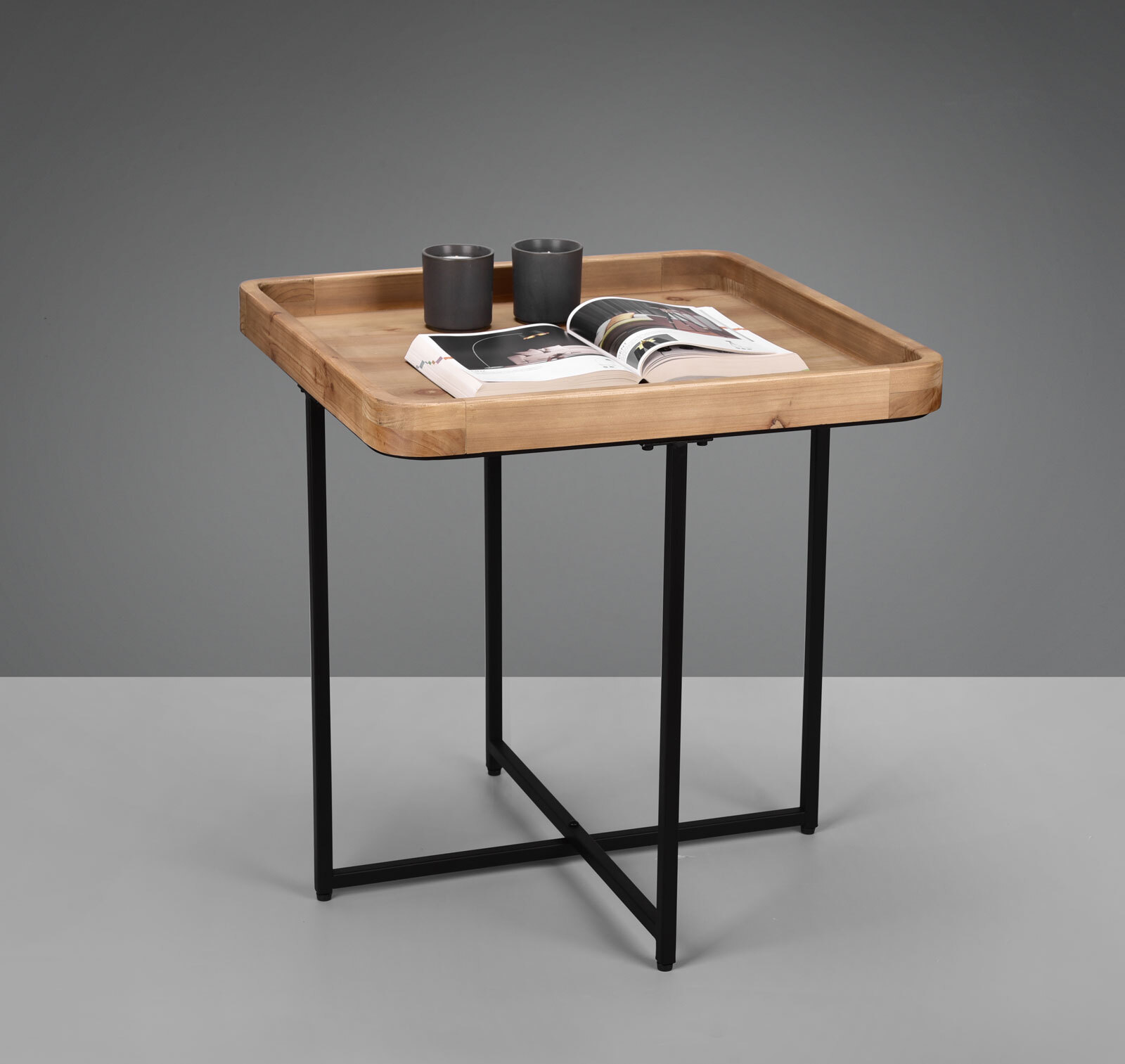 Beistelltisch JENNY 57 x 57 cm braun/ schwarz