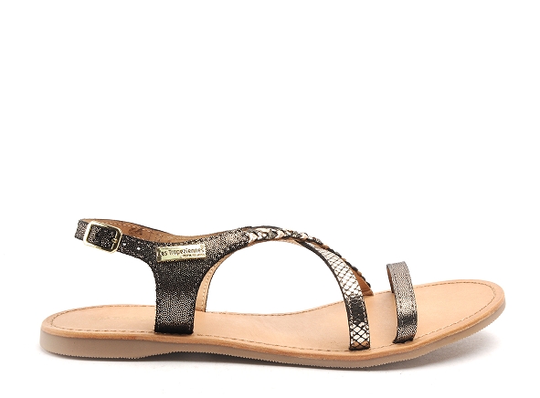 Les tropeziennes nu pieds plats femme hanano f noir