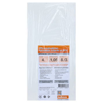 Polystyreen isolatieplaat EPS 100x50x4cm 6st 3m²