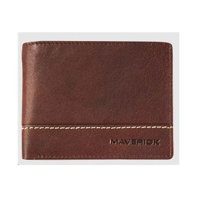 Maverick Rough Gear - Portefeuille - RFID, with 2 banknote pockets - cuir de buffle pleine fleur à tannage végétal - brun