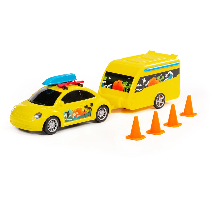 POLESIE® PKW Tour mit Wohnwagen, Tray