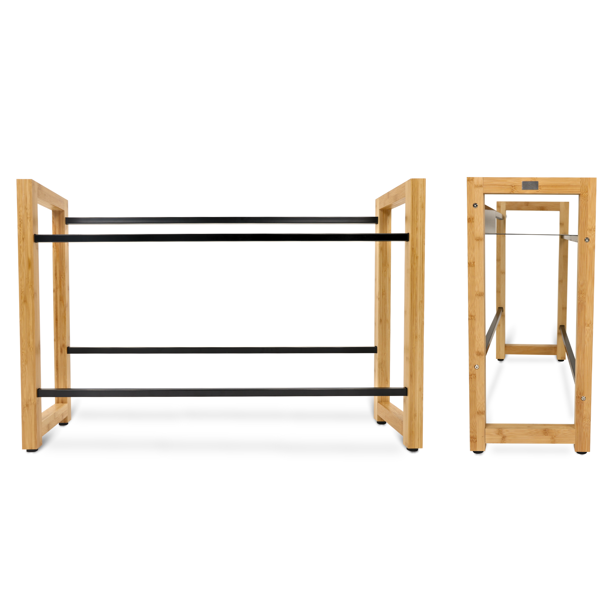 holz4home® Getränkekistenregal aus Holz inkl. Ablage I Silber | 2 Kisten