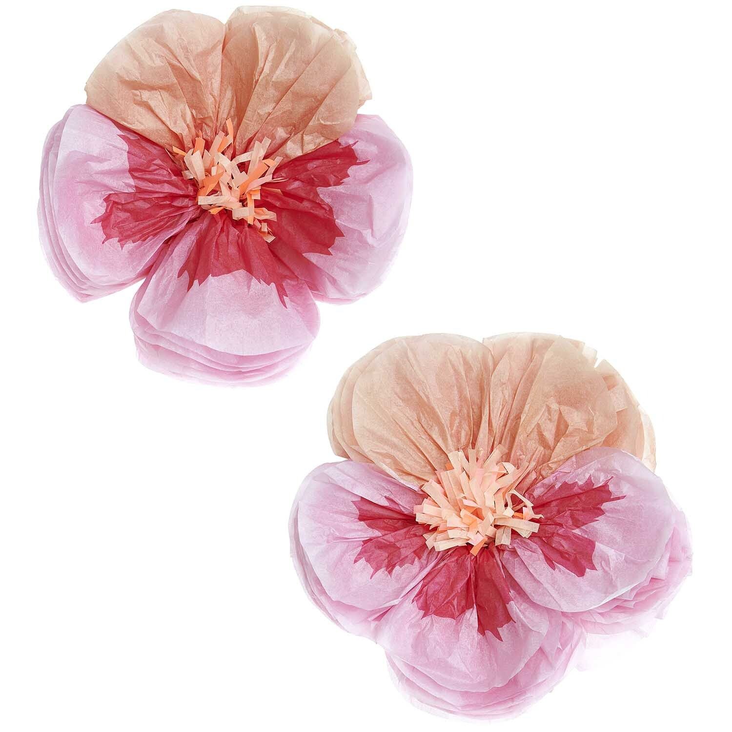 Seidenpapierblumen STIEFMÜTTERCHEN 2-teilig in pink