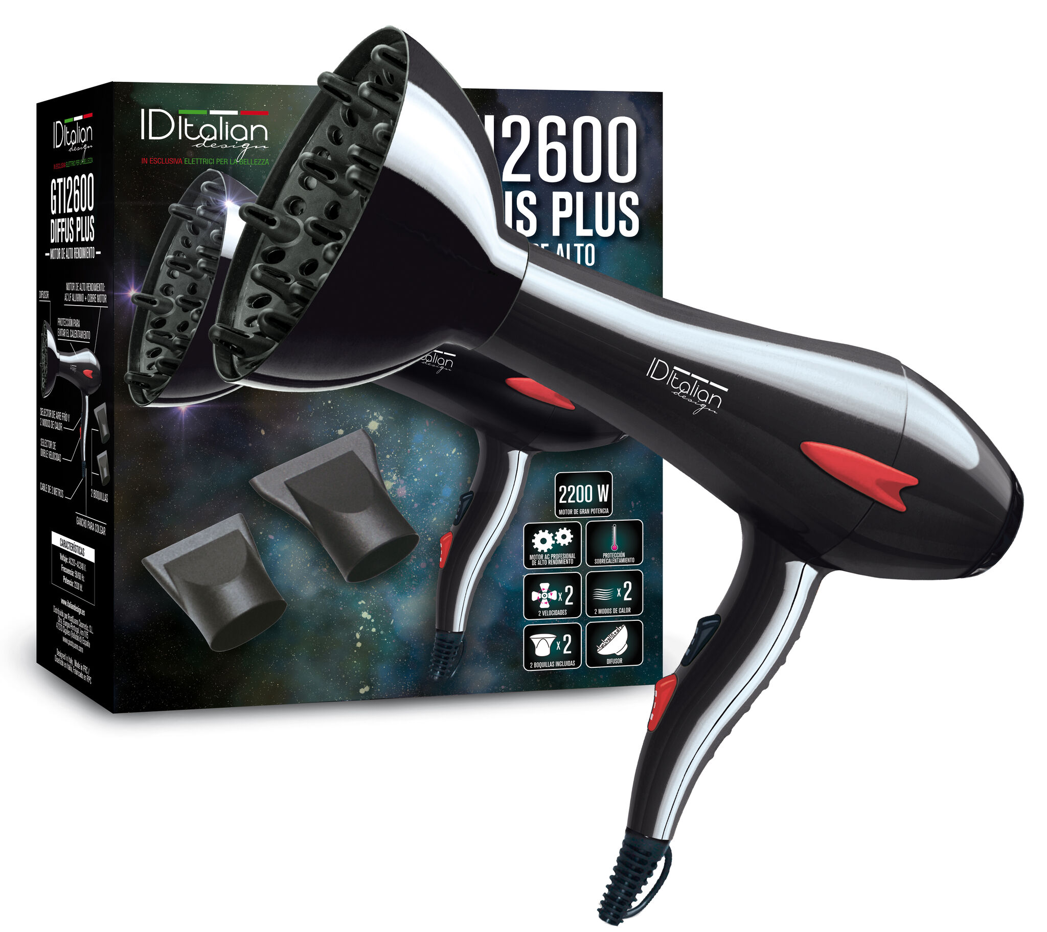 Italian Design GTI 2600 Diffus Plus Hair dryer
