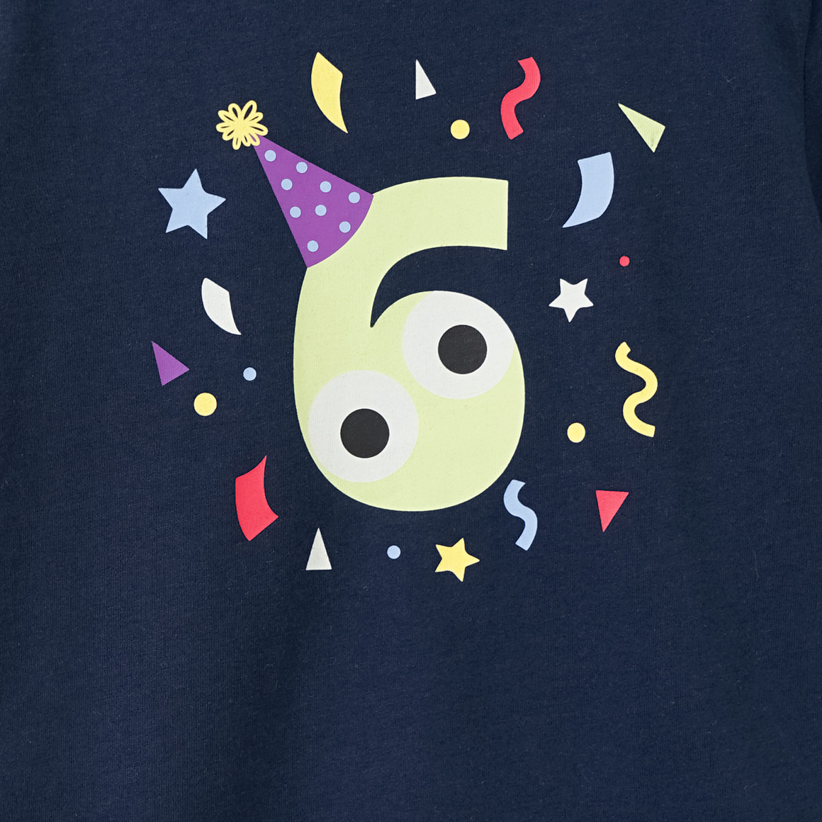 Topolino Kinder T-Shirt mit Geburtstagszahl 6 dunkelblau