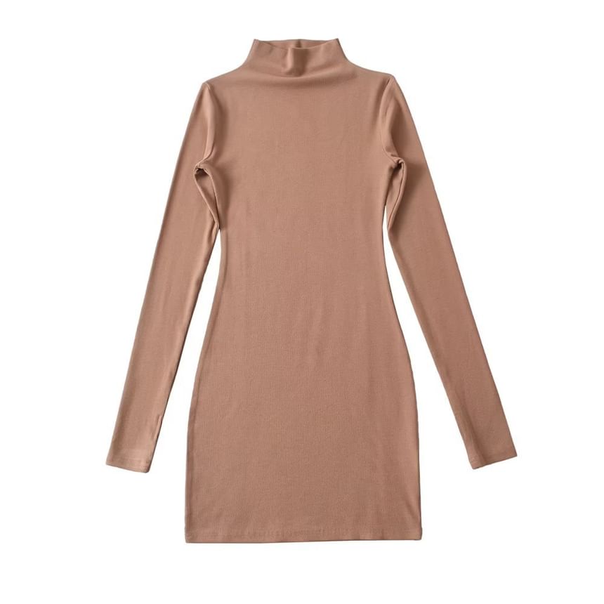 Osion - Mini-jurk met lange mouwen en een geplooide hals