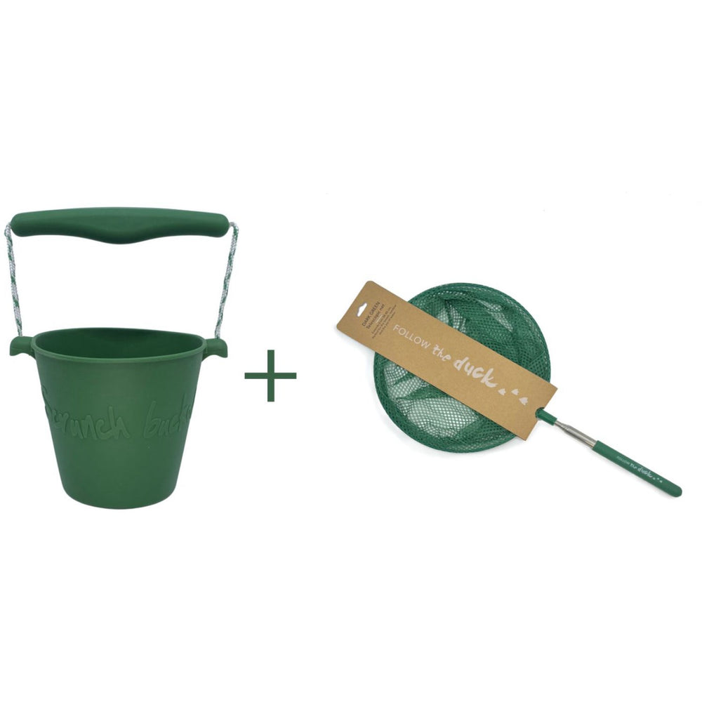 Køb Scrunch & Follow The Duck Dark Moss Green Spand Og Fiskenet Bundle