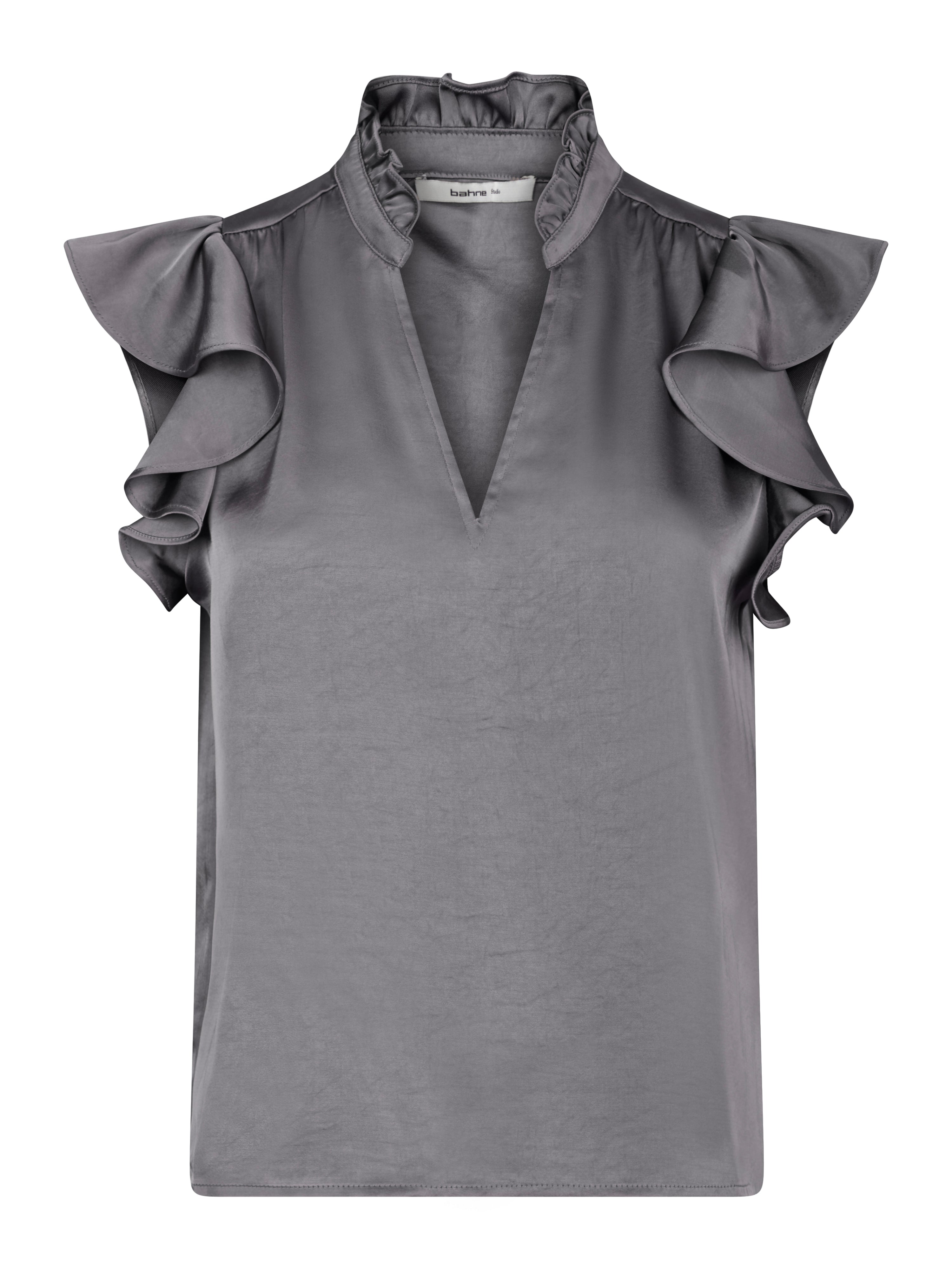 Bahne Studio  Ava Satin top - mørkegrå