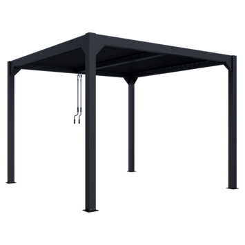 Rodrigo pergola aluminium antraciet 300 x 300 x 231 cm met schutterdak