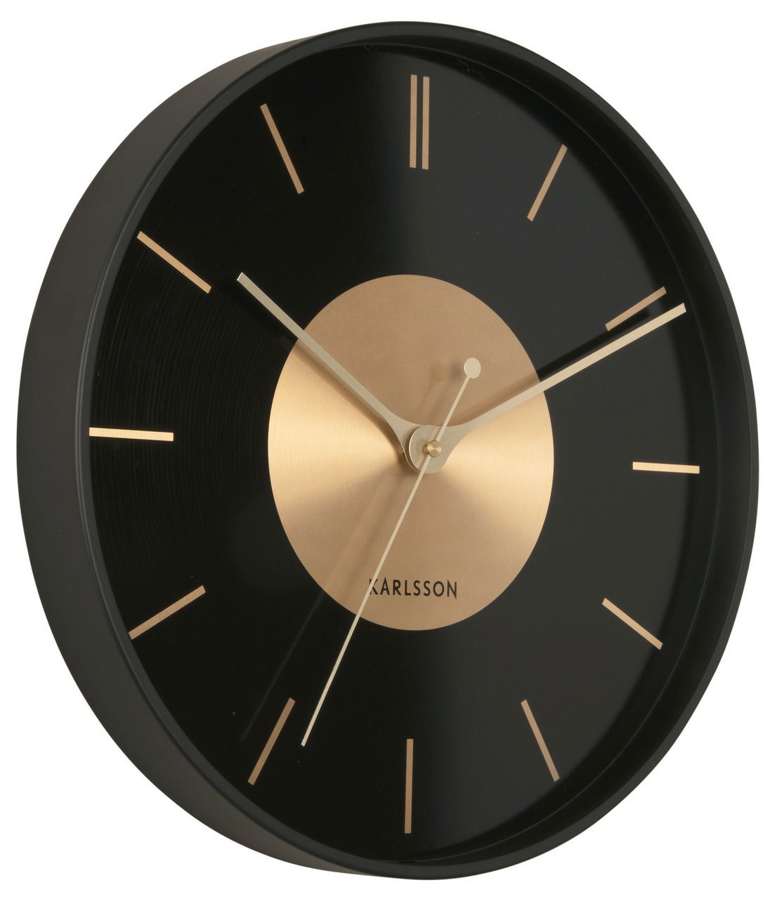 KARLSSON Wanduhr Gold Disc black