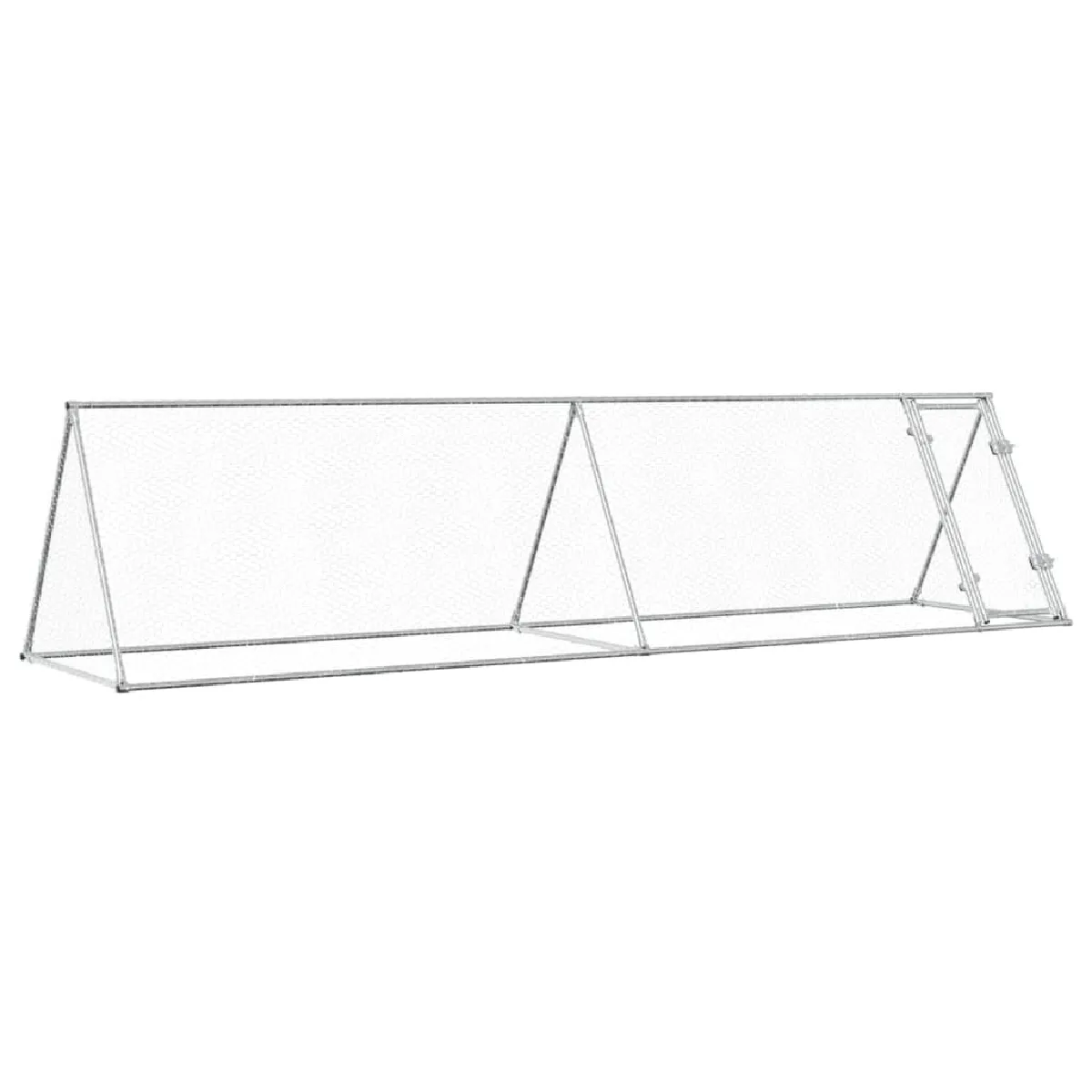 vidaXL Cage poules 400x105x91 cm argentée