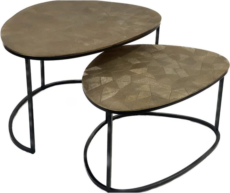 StarFurn - Filou - Salontafel Set van 2 - Goudkleur - Metaal