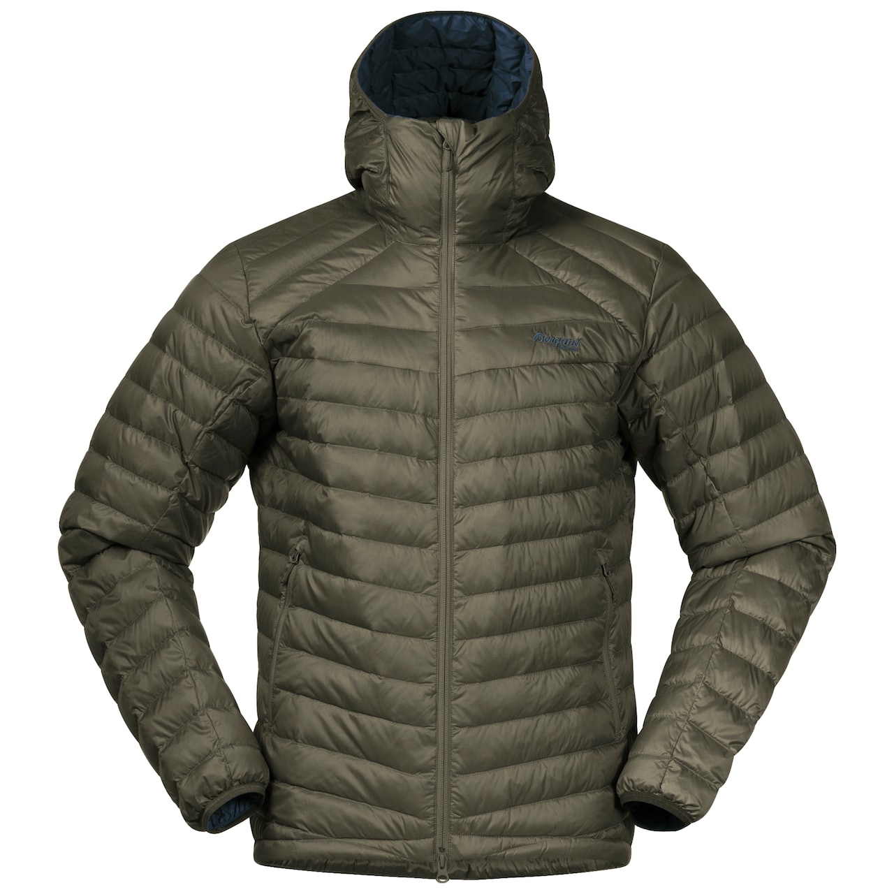 Røros Down Light Jacket w/Hood Herre Green Mud