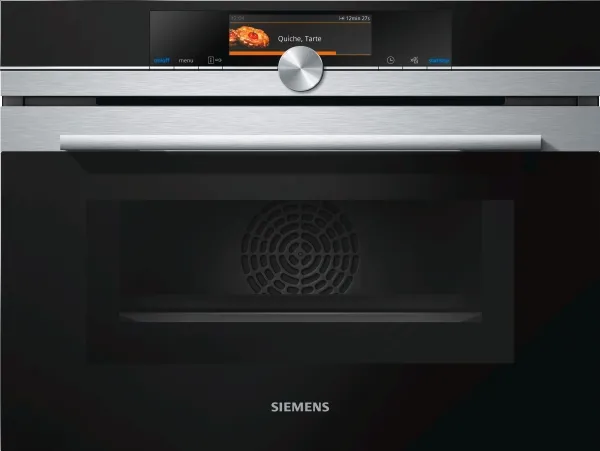 Siemens iQ700 CM678G4S1 - Kombinationsovn - til indbygning - niche - bredde: 56 cm - dybde: 55 cm - højde: 45 cm - med selv-rengøring - rustfrit stål