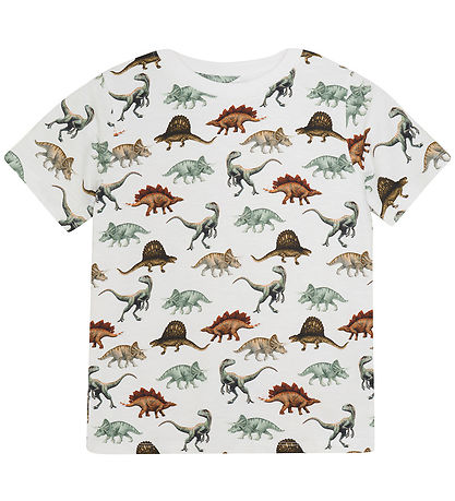 Minymo T-Shirt - Bright White m. Dinosaurier