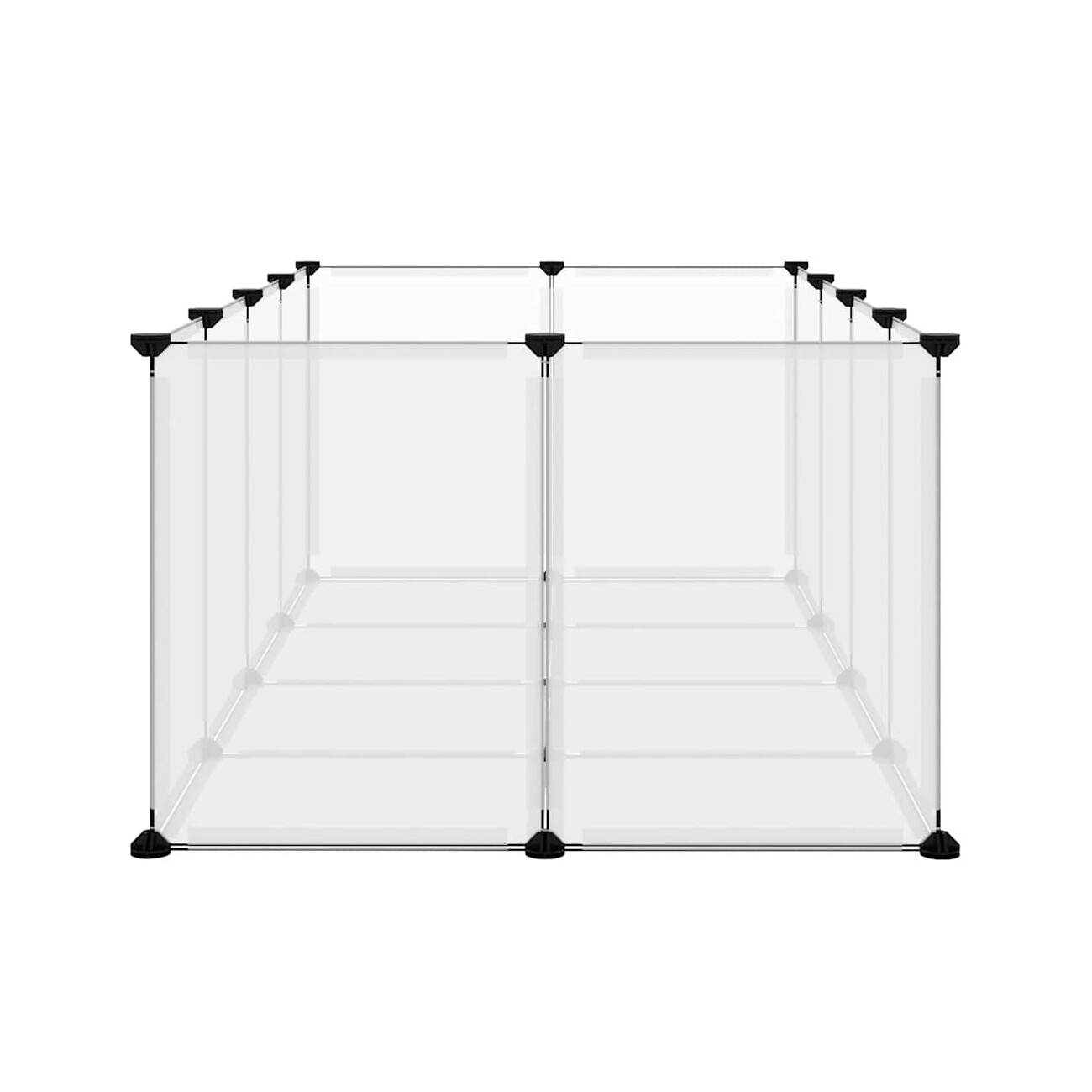 VidaXL Kleintierkäfig PP Stahl Freigehege Transparent/Schwarz